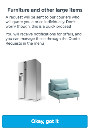 Furniture deliveries