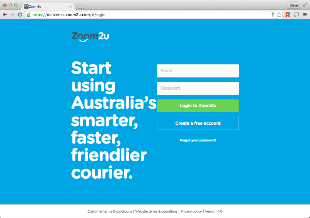 zoom2u courier booking platform